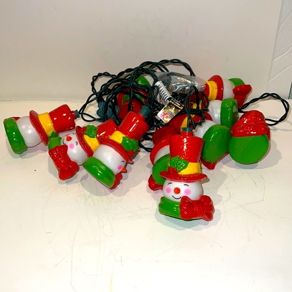 Vintage Snowmen Lights Ten Lights Working - Picture 2 of 5